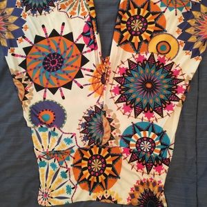 White/ multi Colored Palazzo pants