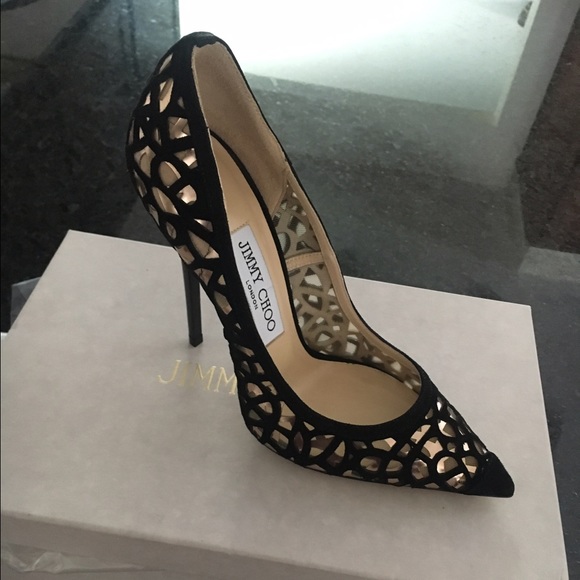 Jimmy Choo Shoes - Jimmy Choo Laser cut Black Leather Pump BNIB