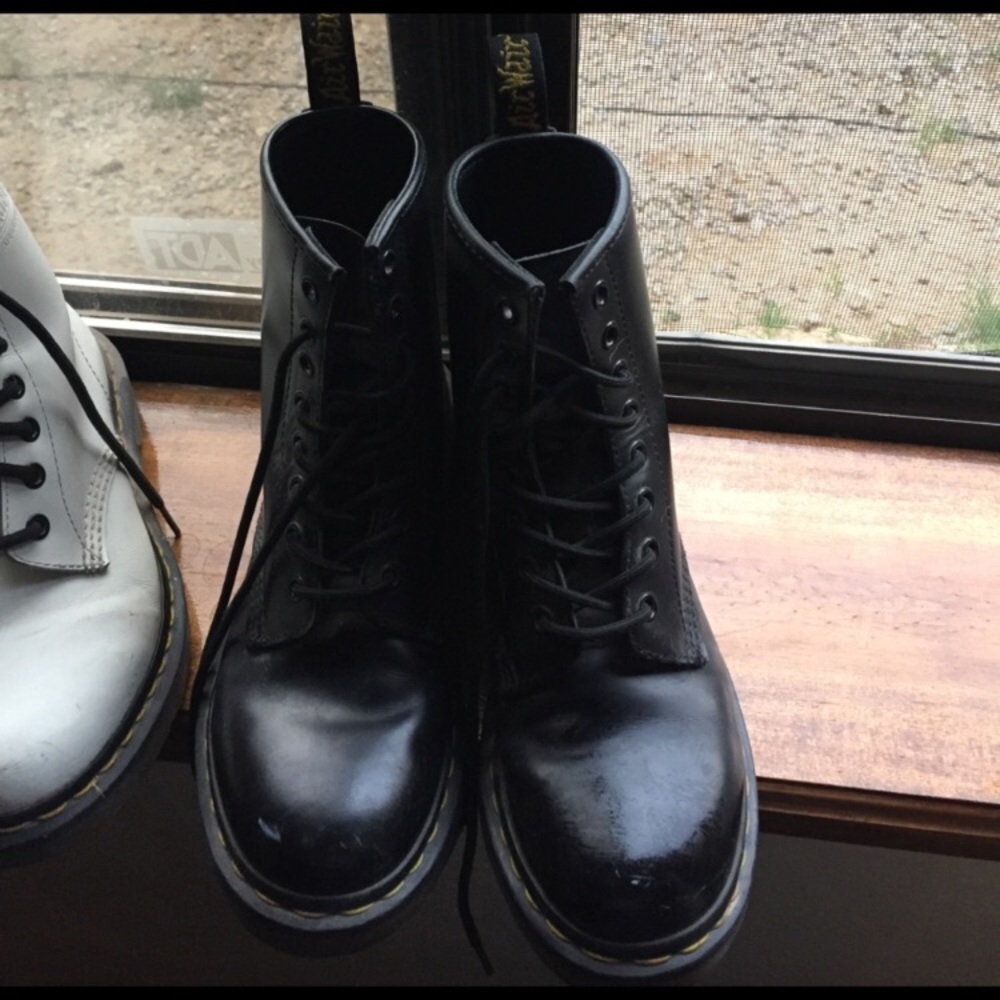Matte black dr martens
