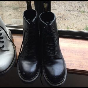 Matte black dr martens