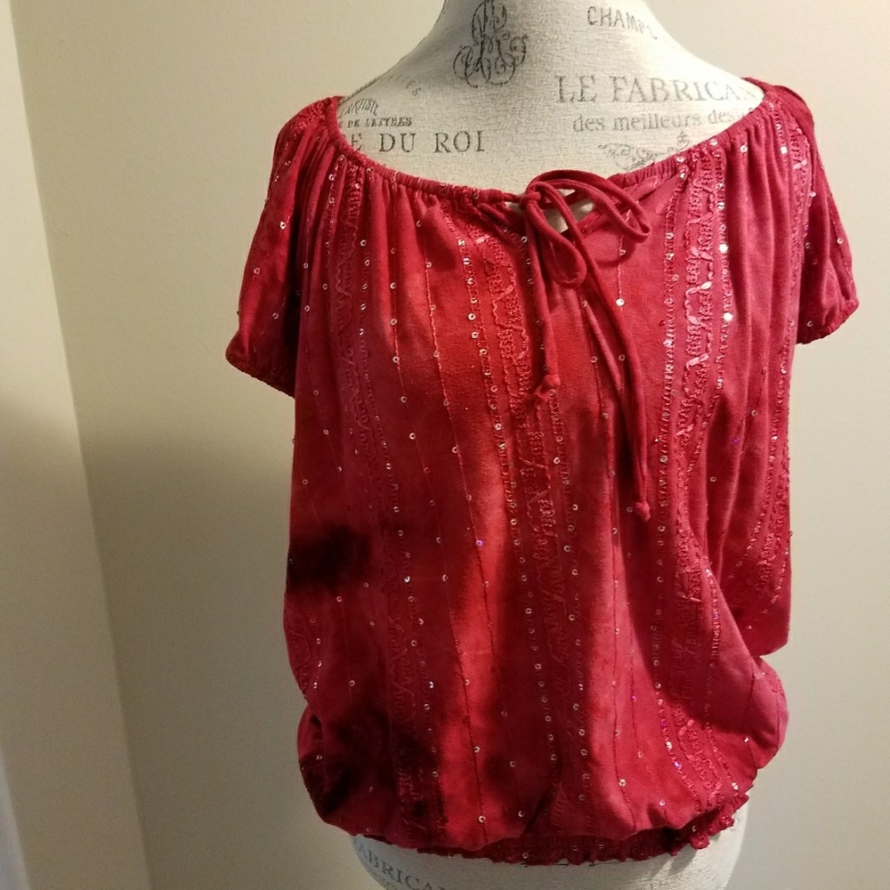 Xl red top with sequins