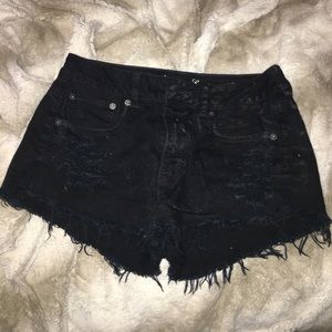 American eagle black high waisted shorts