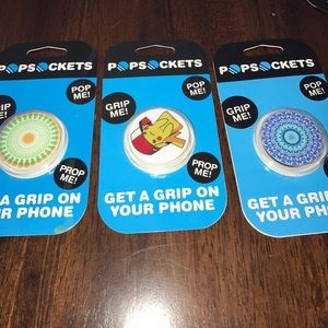 Three mobile phone grapes/pop sockets