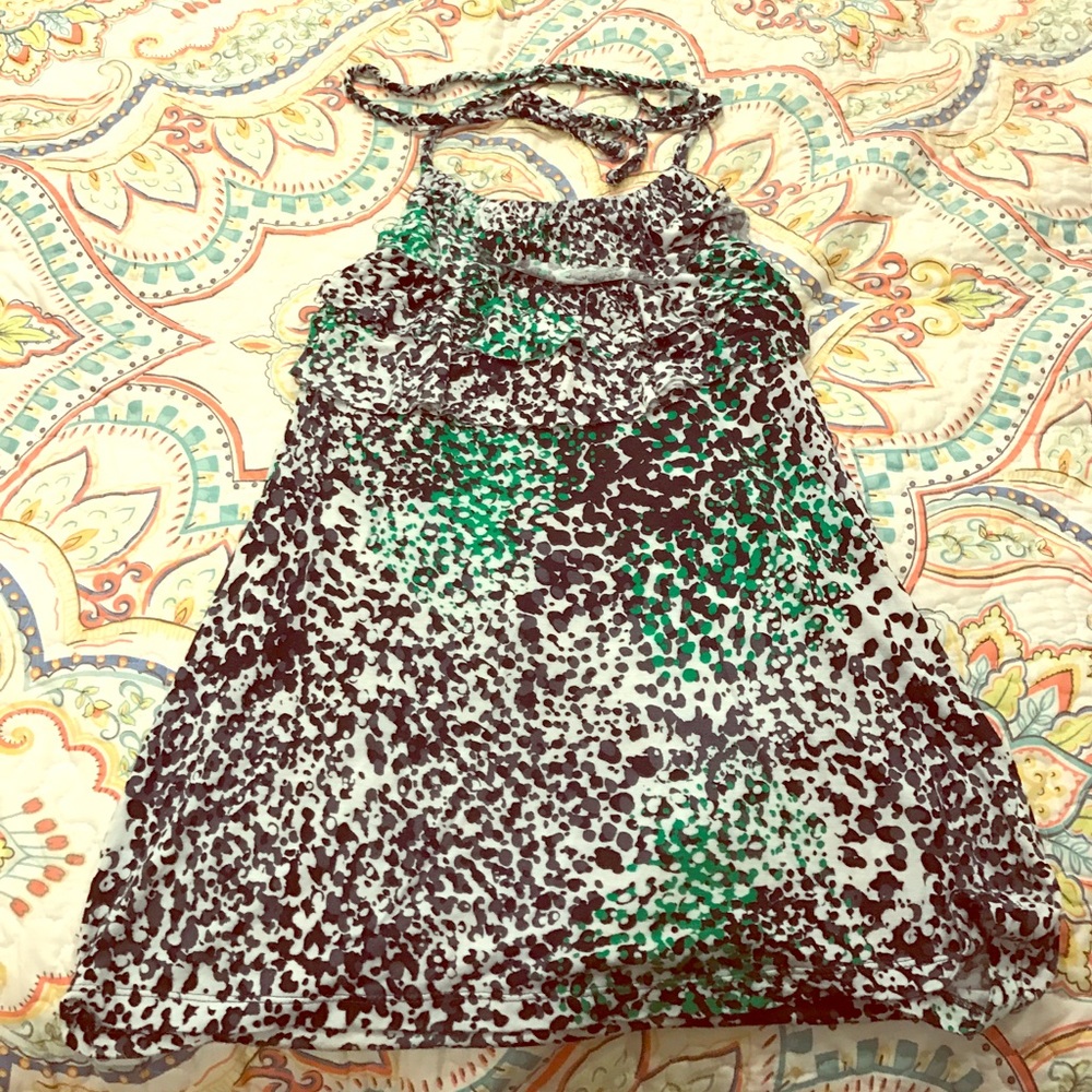 Painted pattern tie tank top.