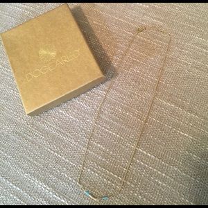 Dogeared turquoise and gold necklace