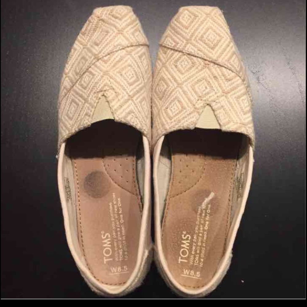 Tan Woven/Embroidered TOMS