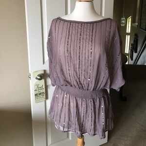 Jennifer Lopez blouse with bling. XL Dusty plum