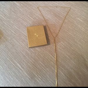 Dogeared Y necklace gold dipped