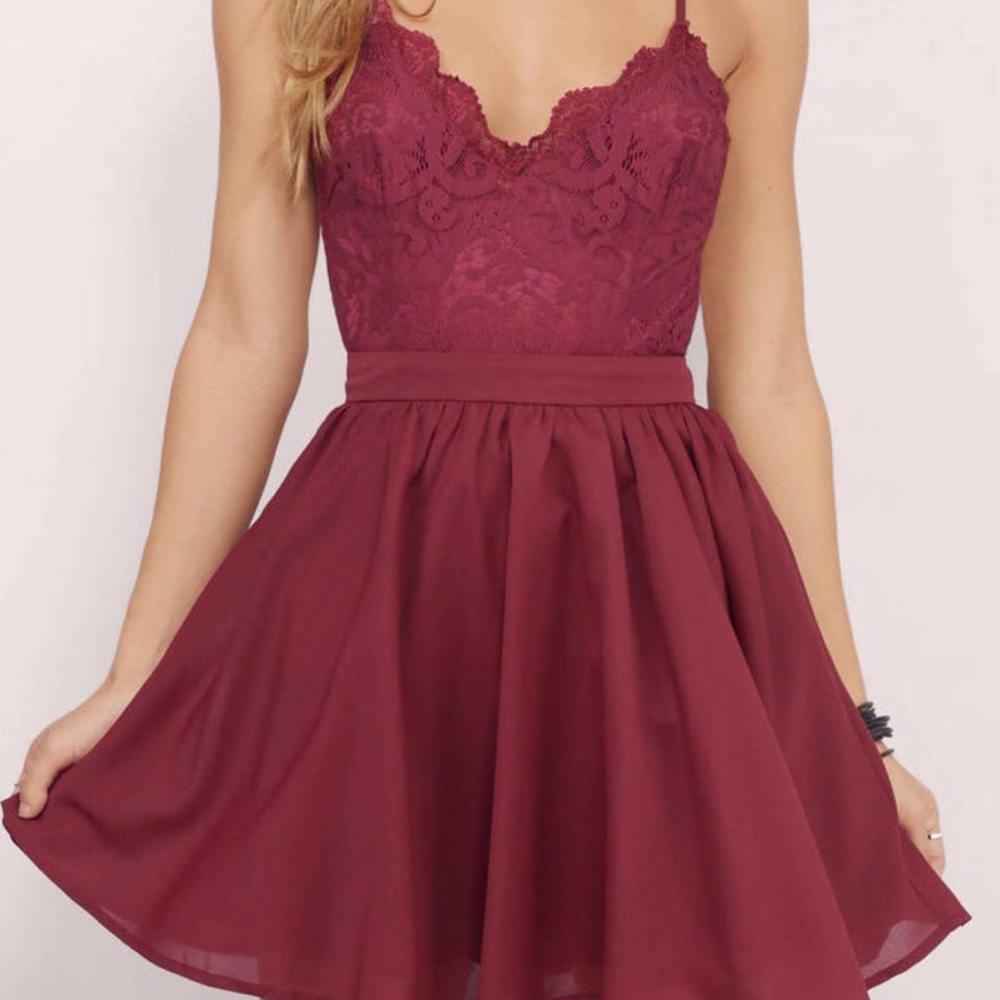 Lace burgundy dress