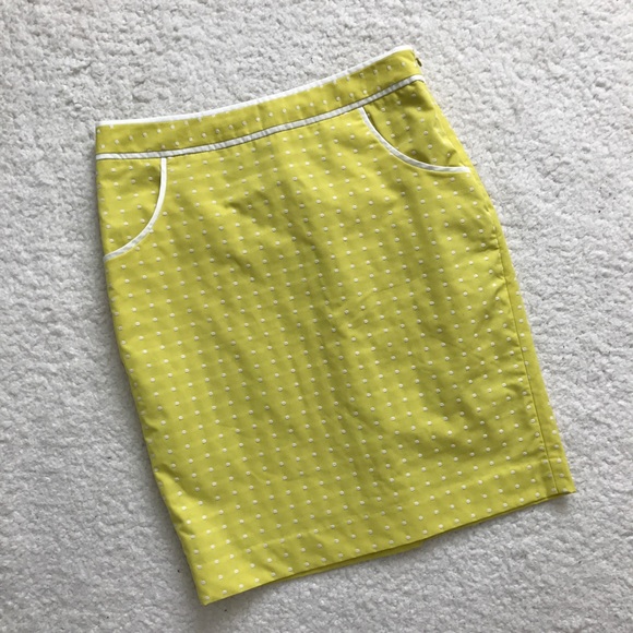 The Limited Dresses & Skirts - The Limited Yellow Polka Dot Pencil Skirt