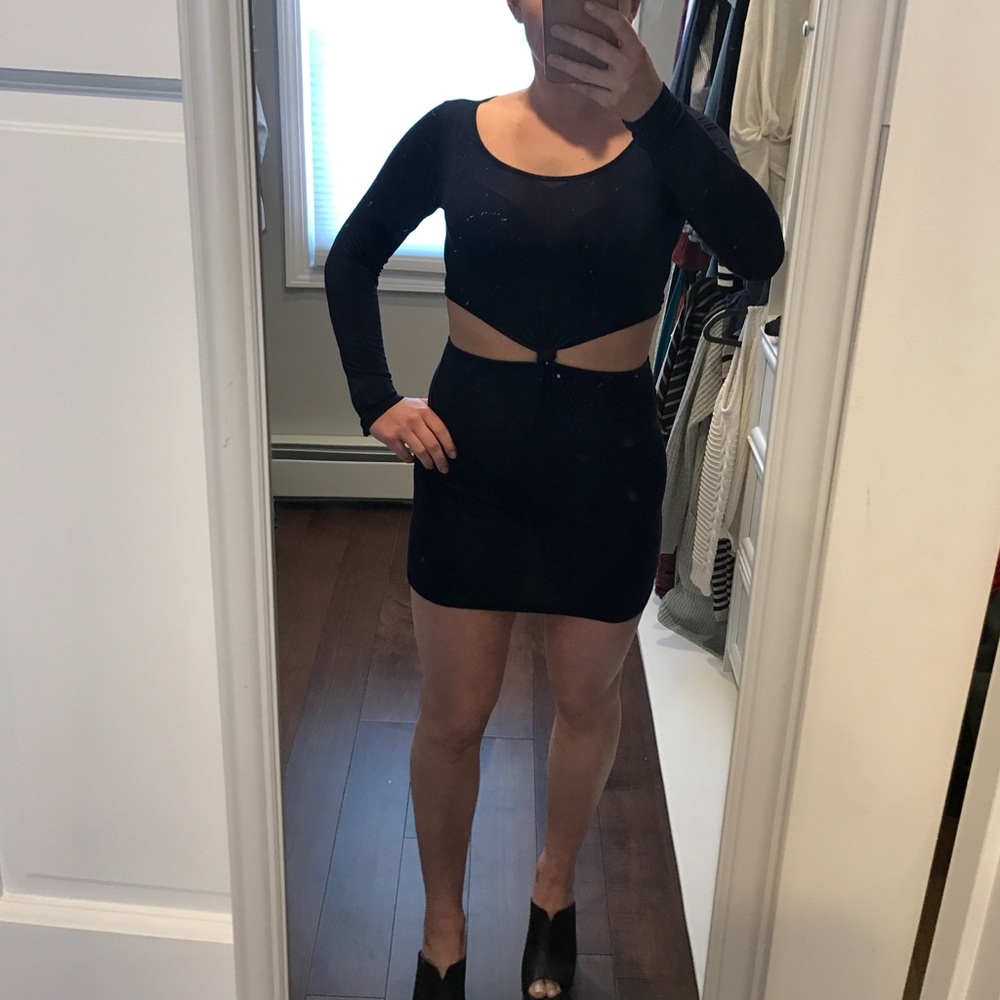 Navy blue cut out dress