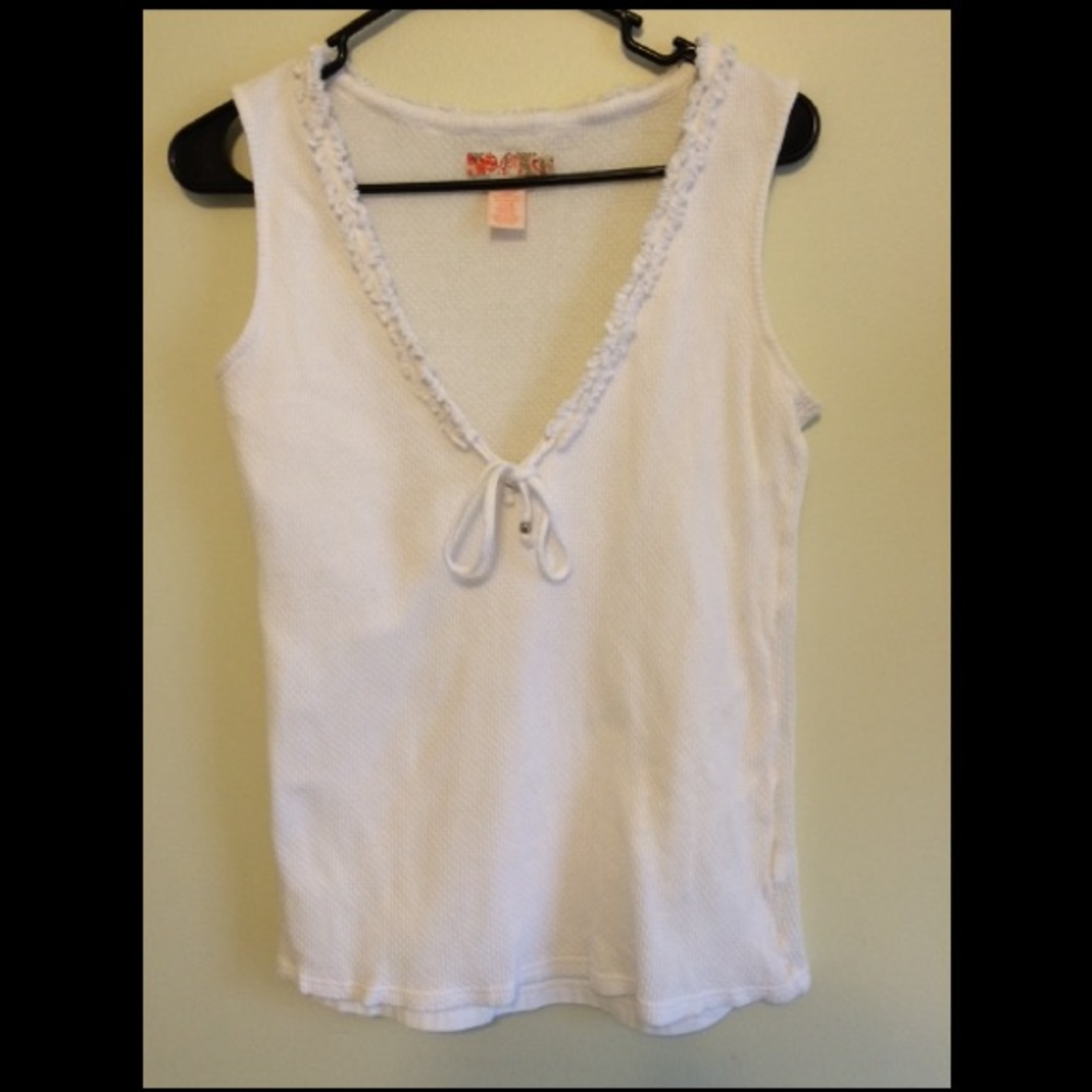 White surfer tank top