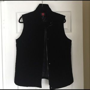 Gallery black vest w/crisscross stitching