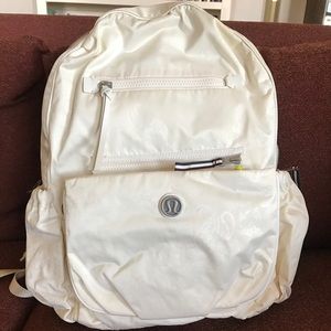 White floral lululemon back pack