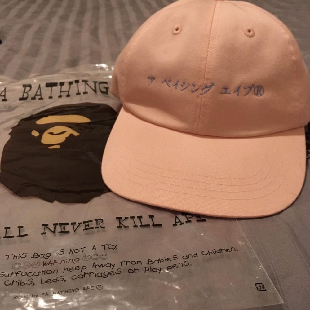 Pink Katakana bathing ape Hat