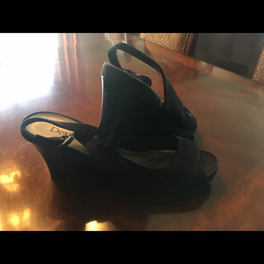 Wedge black heels