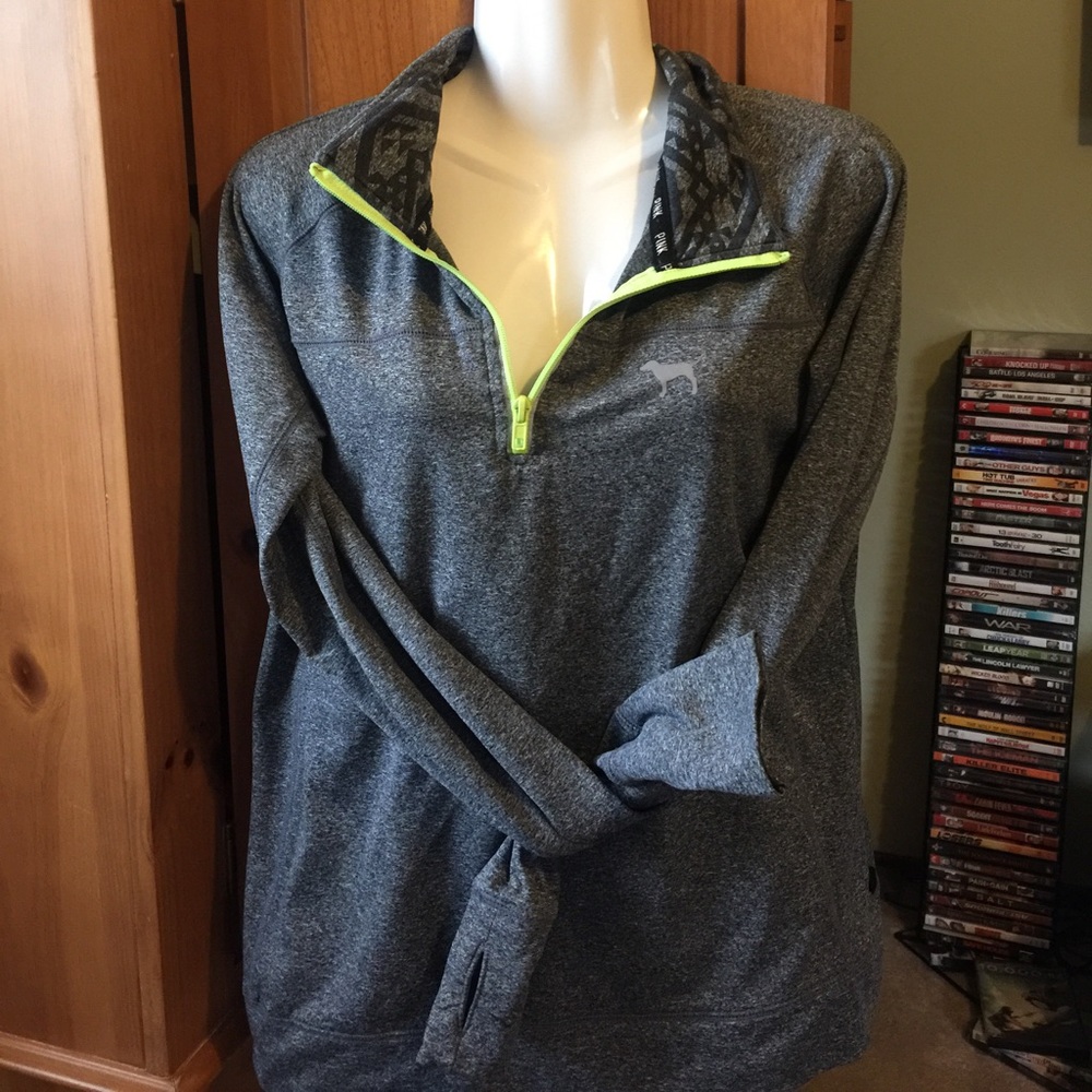 ❤**VS PINK Half Zip**WORN 2X**LIKE NEW**❤