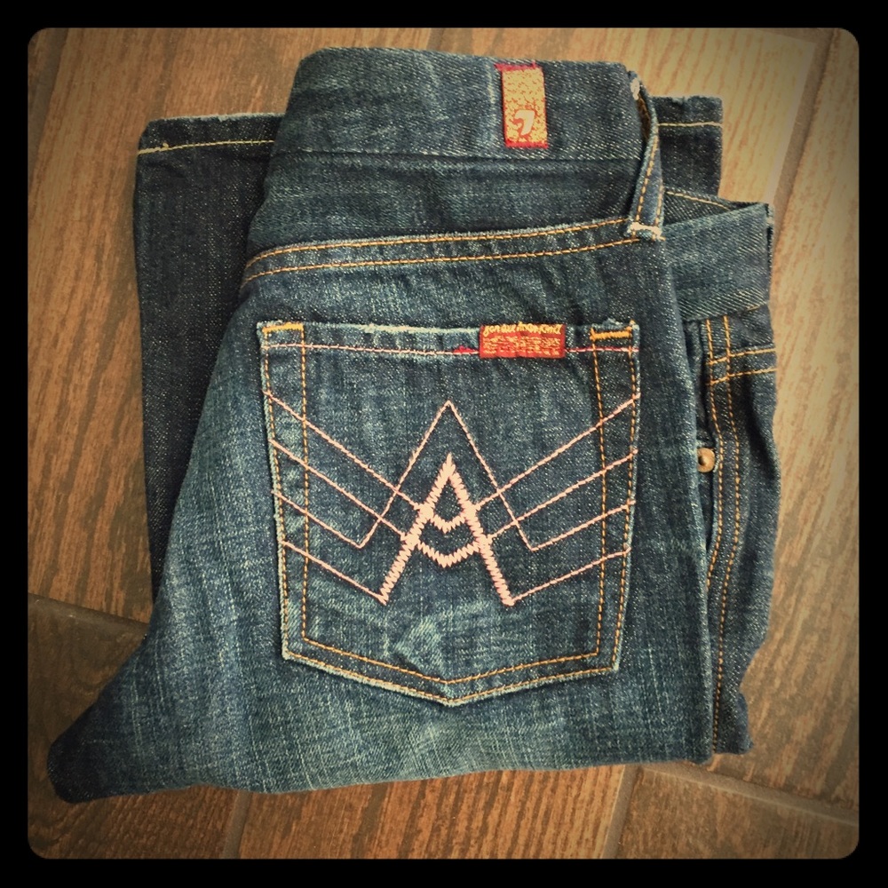 NEW 7 For All Mankind Pink A-Pocket Jeans