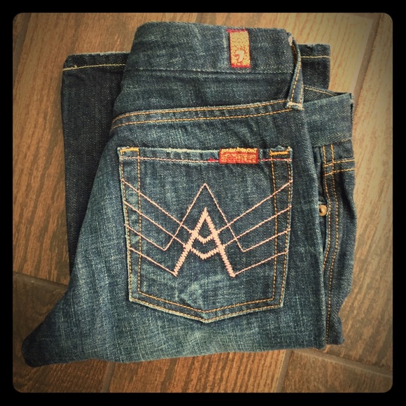 NEW 7 For All Mankind Pink A-Pocket Jeans - Picture 1 of 4