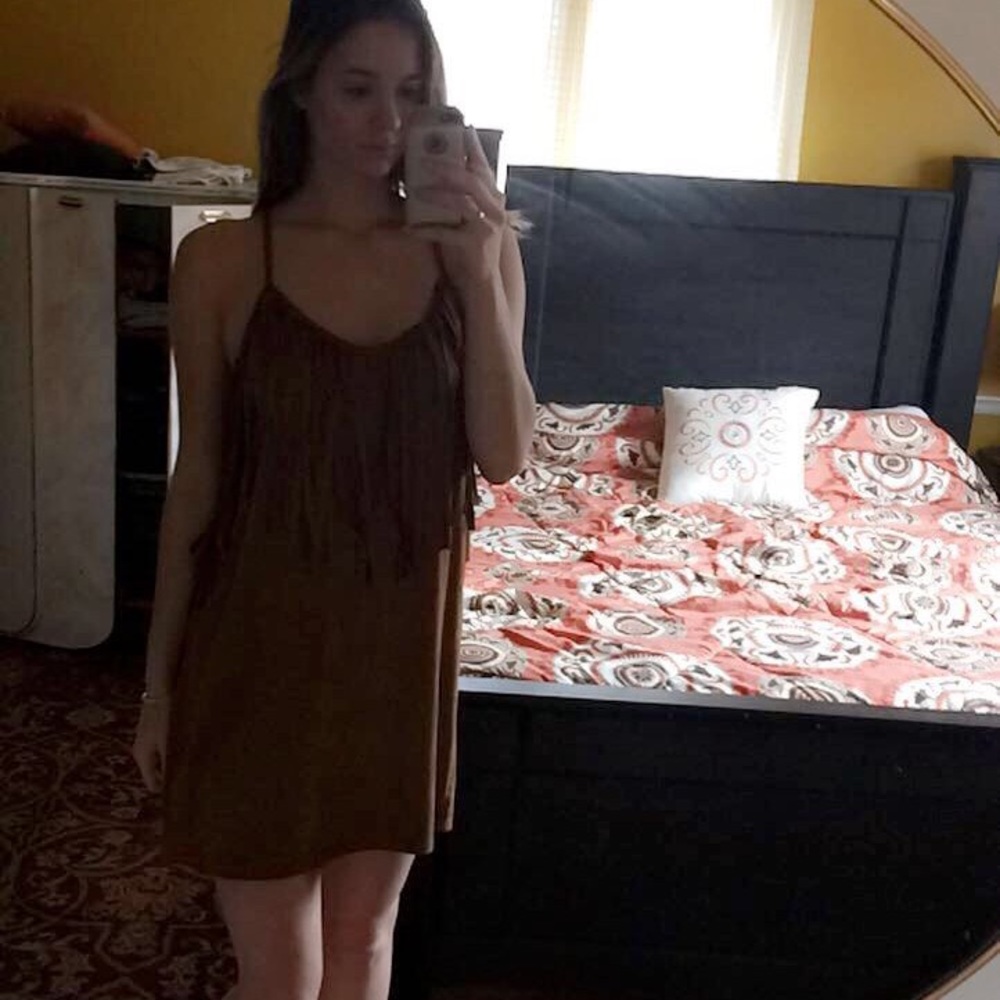 NWT - Fringe Suede Dress