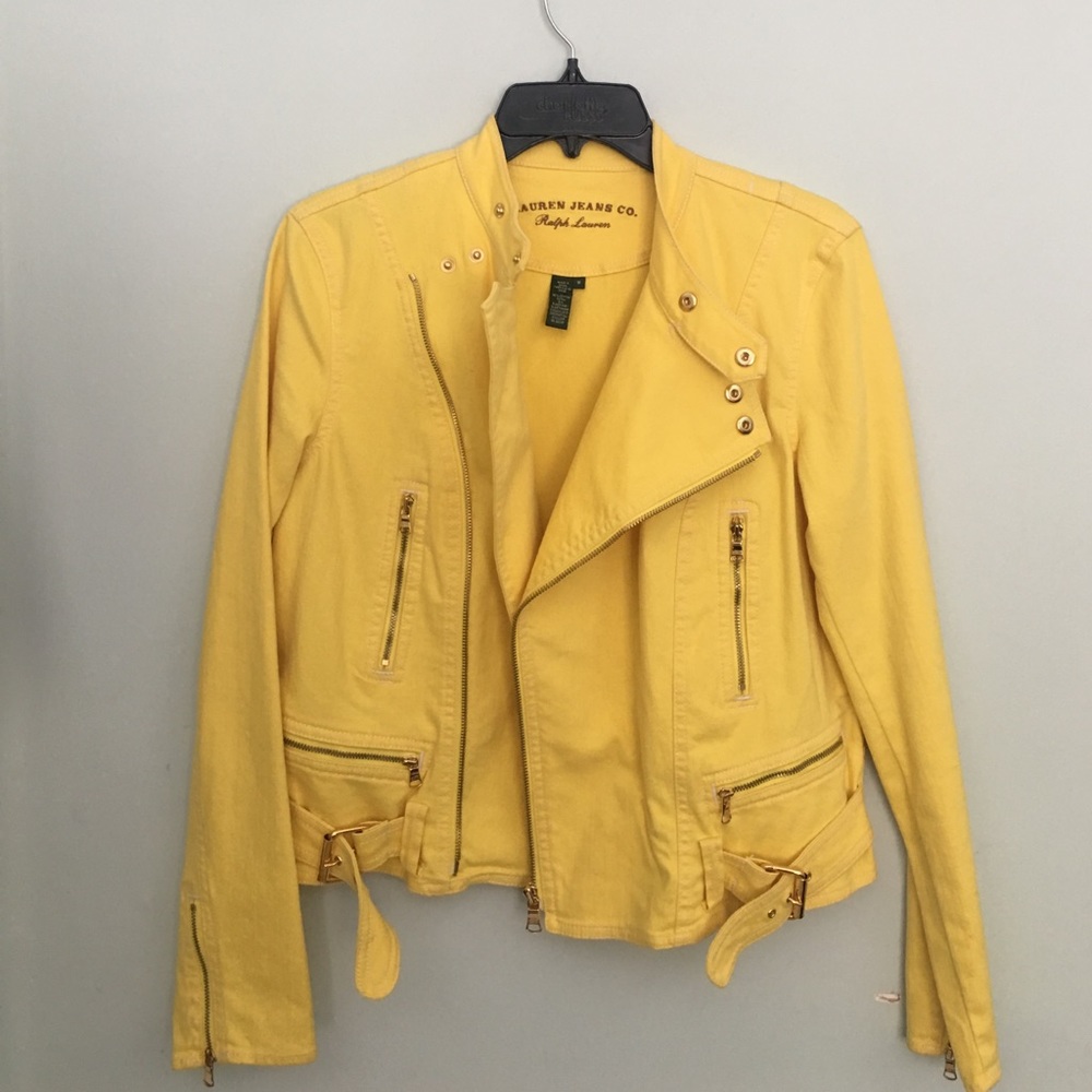 Ralph Lauren Yellow Moto Denim Jacket