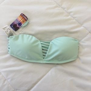 Mint bandeau bathing suit top