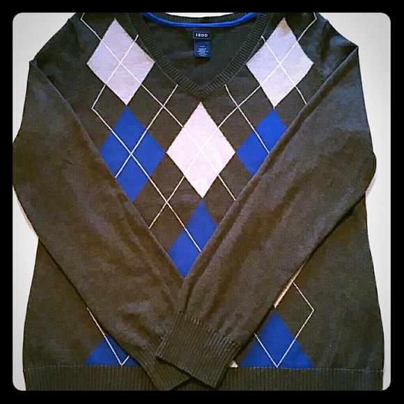 Izod Sweaters - Izod sweater, argyle print, ladies size large