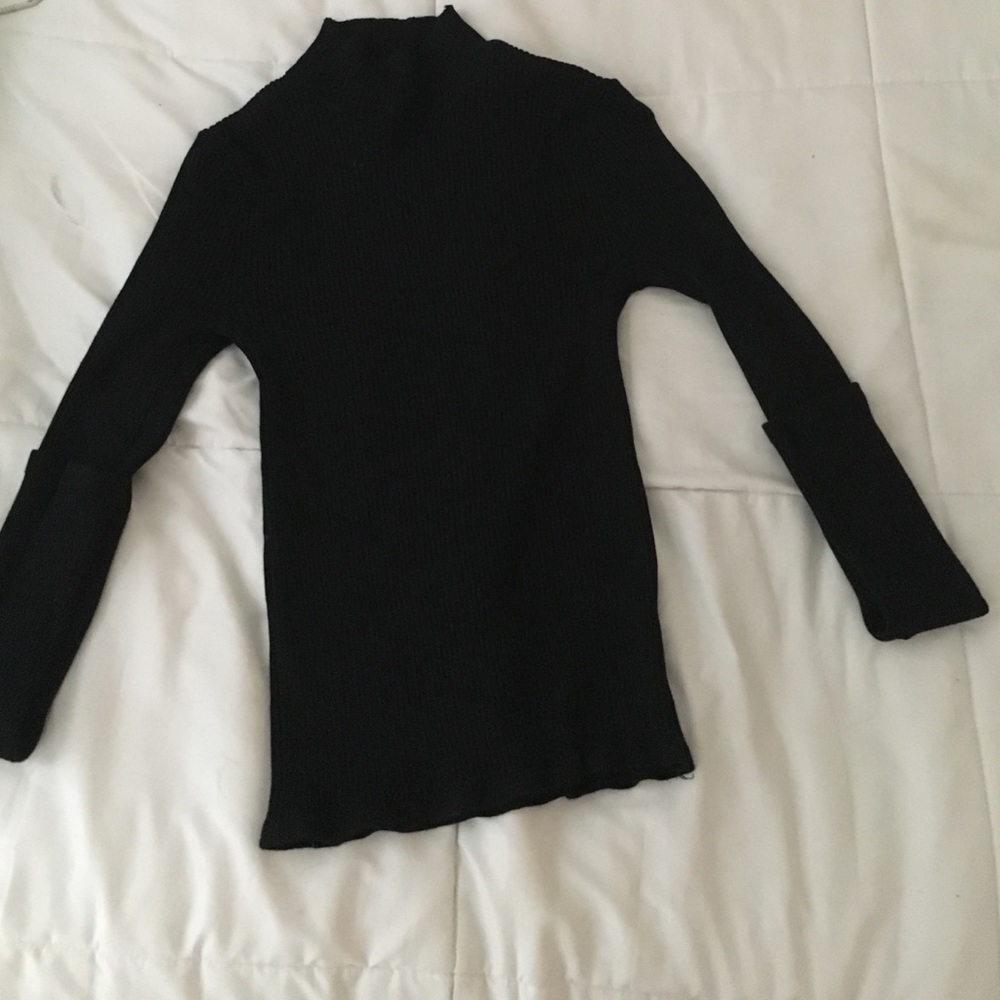 Black slim fitting long sleeve sweater