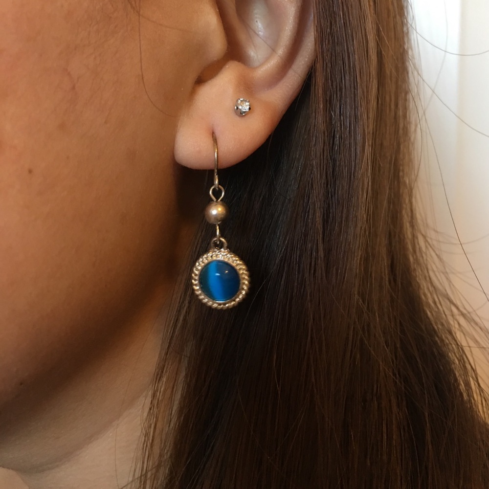 Blue tiger eye earrings - Picture 2 of 2