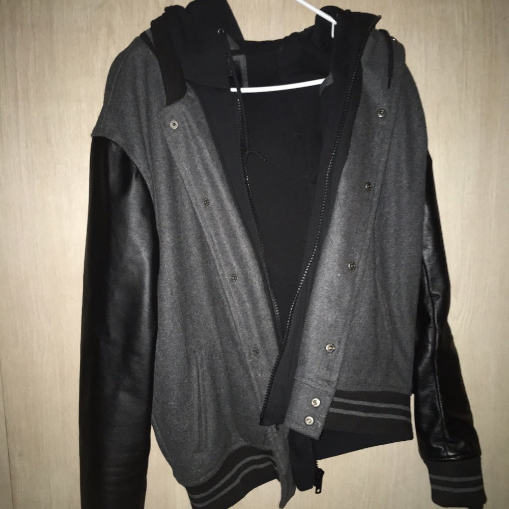 Aero grey/black varsity jacket