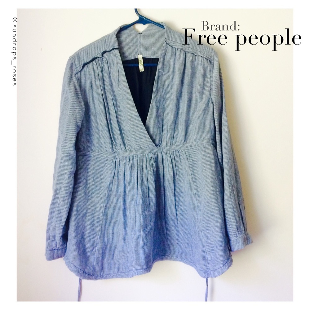 "NWOT" FREE PEOPLE | striped cotton blouse