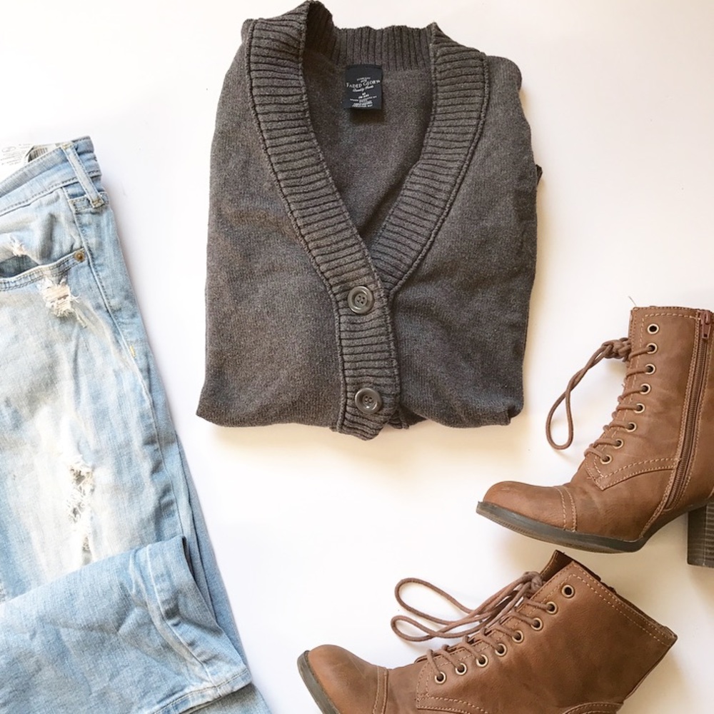 Gray cardigan