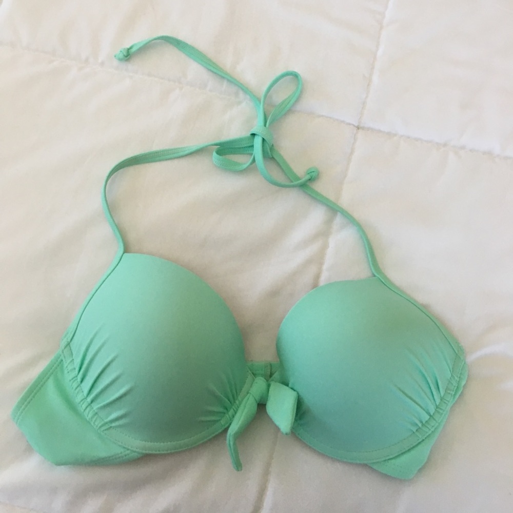Mint bathing suit push up halter top. Never used!