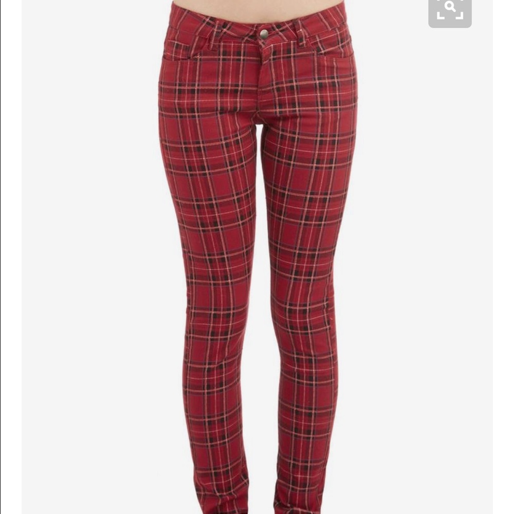 Angry rabbit "Take the good with the Plaid" jeans