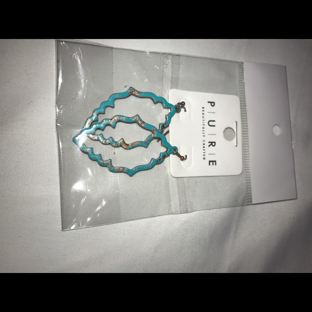 Antique turquoise paint earrings