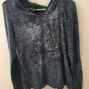 Long sleeve hooded top