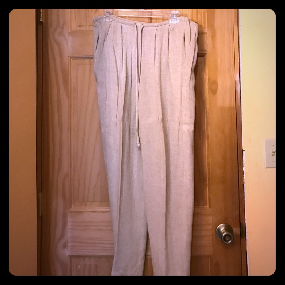 Anne Taylor Linen Drawstring Pants