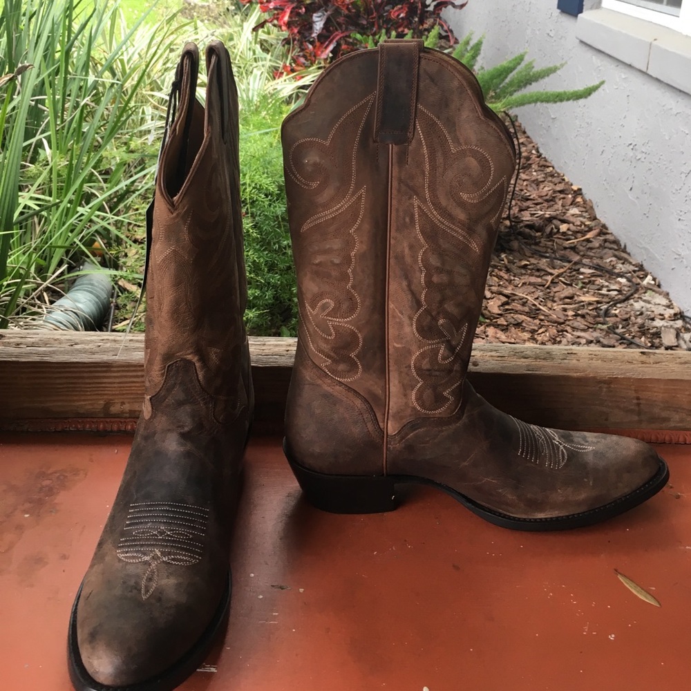 Brown Leather Cow Boy Boots