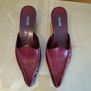 Nicole Miller cherry red kitten heels