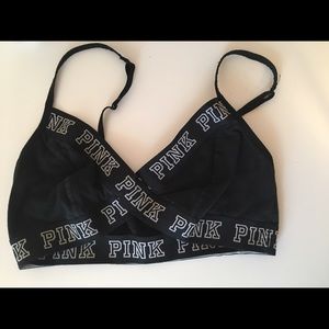 Pink Victoria's Secret logo band bra L
