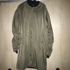 Forever 21 olive long line jacket