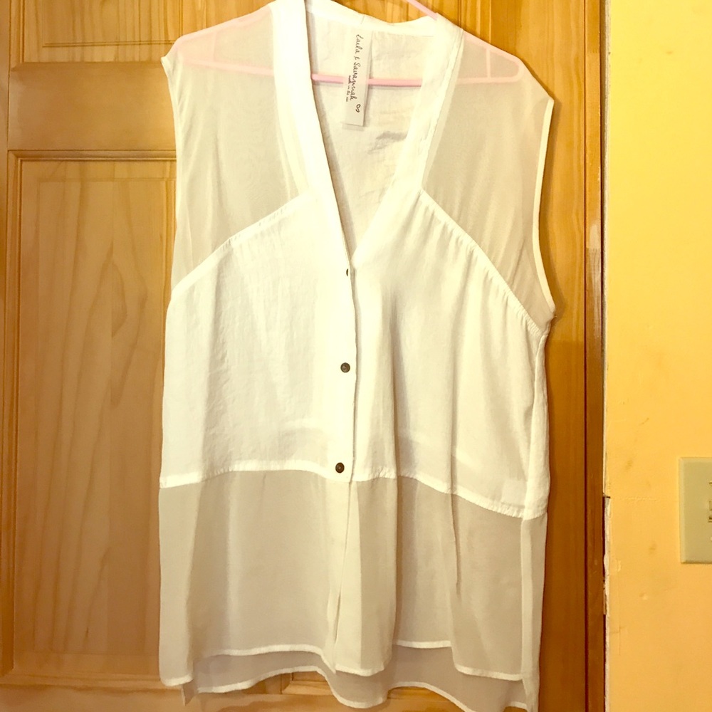 White button down top