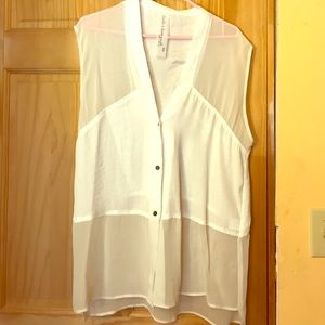 White button down top