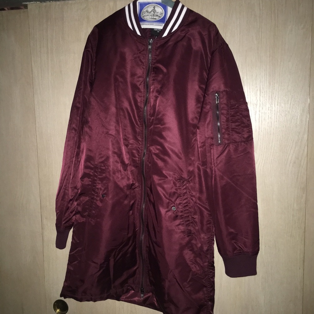 Forever 21 burgundy long line jacket
