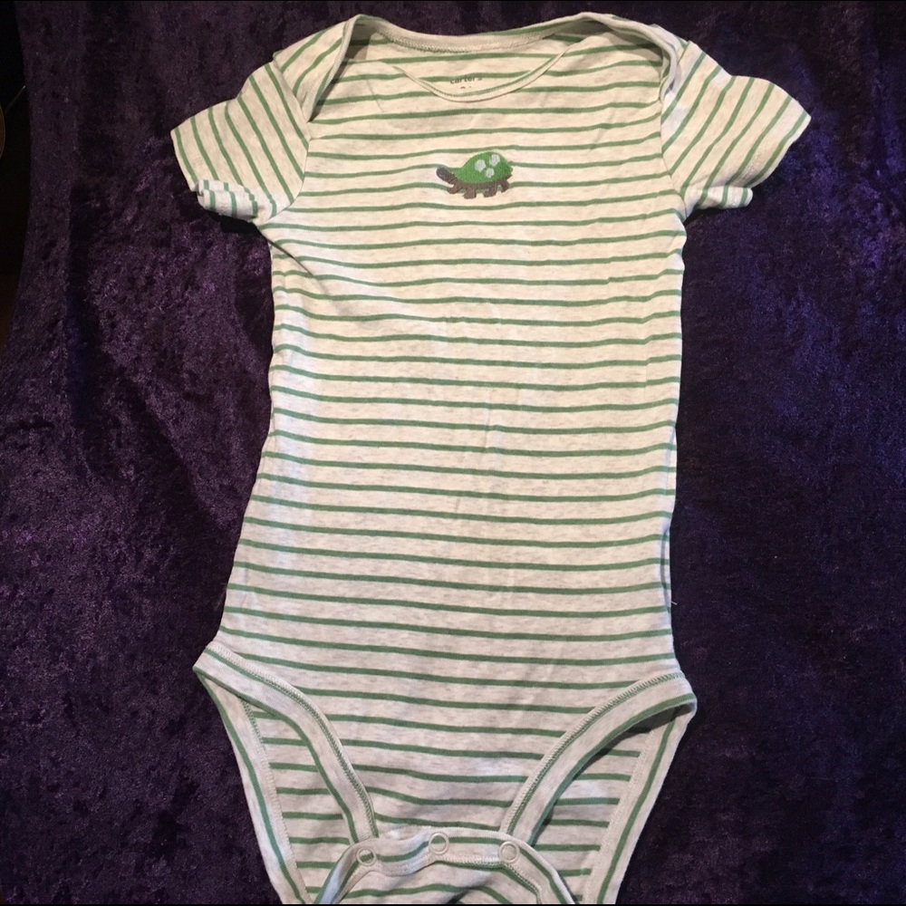 2 for $5 when bundled! 24 mo striped turtle onesie