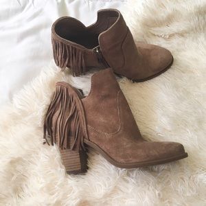 Fringe ankle boots