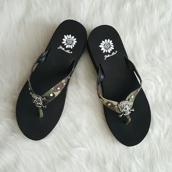 Yellow Box Shoes Nwt Camo Skull Sandals Poshmark