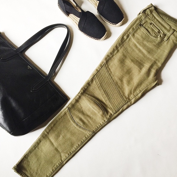 J. Crew Denim - J. Crew Olive Moto Skinny Jeans