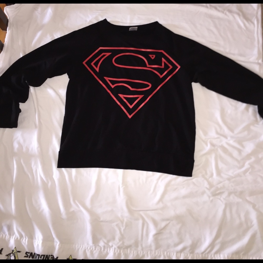 Black long sleeve super man shirt/ hoodie
