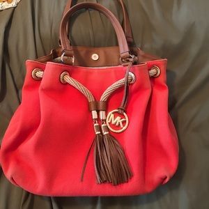 Michael Kors Marina Large Gathered Canvas Tote Bag